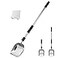 Depets Cat Litter Scoop Metal Litter Scooper with Deep Shovel Detachable Long Handle Cat Litter Sifter with Holder Large Durable Cat Litter Shovel with Foam Pad Grip for Easy Sifting