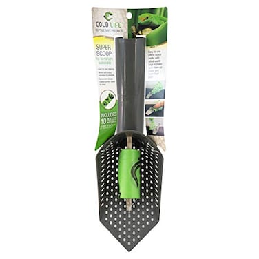 Royal Pet Cold Life Super Scoop Sifter Terrarium Bedding Substrate and Small Pet Cage Cleaner Shovel with 10 ct Poop Bags