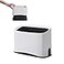 PETOCAT Cat Litter Scoop Holder Universal Scooper Storage Caddy for Most Kitty Poop Shovel Durable Removable Pet Pooper Stand for Plastic Metal Waste Scoops DoubleLayer Mini Desktop Trash Can L White