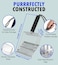 Faoemsey Cat Litter ScoopSolid and Durable Kitty Metal ScooperStainless Steel SifterHeavy Dutyfor Litter BoxBlack Rubber HandleIncluded Stainless Steel Hook