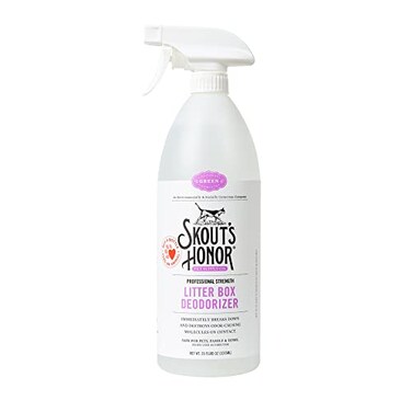SKOUT'S HONOR SKOUTS HONOR Cat Litter Box Deodorizer Spray Professional Strength Instantly Breaks Down and Destroys Offensive Odors Effectively Neutralizes Feline Pheromones EcoFriendly CrueltyFree 35