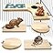 BNOSDM Wooden Hamster Cage Platform Set Wood Chinchilla Ledges and Platforms Rectangle LShaped Round Cage Accessories with Cooling Standing BoardFood Cup for Mouse Squirrel Gerbil Guinea Pig