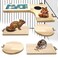 BNOSDM Wooden Hamster Cage Platform Set Wood Chinchilla Ledges and Platforms Rectangle LShaped Round Cage Accessories with Cooling Standing BoardFood Cup for Mouse Squirrel Gerbil Guinea Pig