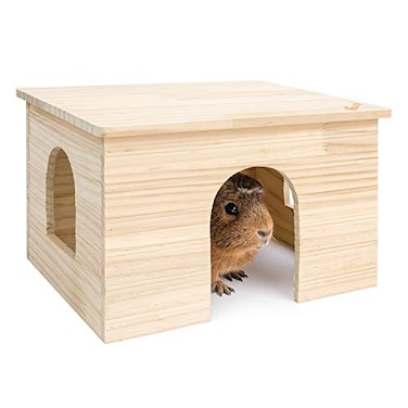 Niteangel Wood House with Window Chinchilla and Guinea Pigs Hut Hideout
