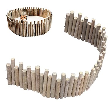 Ejoyous Hamster Wooden Bridge Wood Ladder Hamster Fence Hideout Cage Bedding Climbing Toys for Syrian Hamsters Gerbil Small Animals 30CM Fence