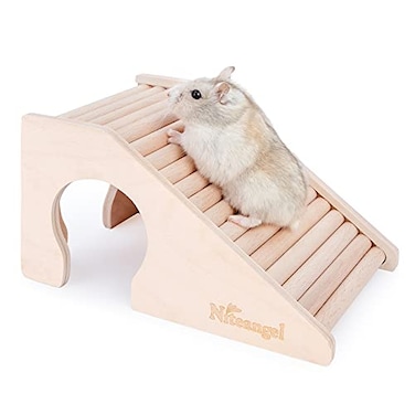 Niteangel Hamster House wClimbing Ladder for Hamsters Gerbils Mice or SimilarSized Pets TrapeziumShaped Hamster Hut