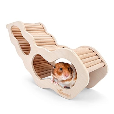 Niteangel Hamster House wClimbing Ladder for Hamsters Gerbils Mice or SimilarSized Pets Secret Peep Tunnel Hamster Hut