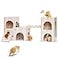 Jevnd Large Hamster Hideout Wooden Hamster Houses and Hideouts DoubleDecker Hamster Hut Castle Dwarf Gerbils Habitat House with Climbing Ladder Multi Chamber Syrian Hamsters Hides