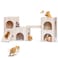 Jevnd Large Hamster Hideout Wooden Hamster Houses and Hideouts DoubleDecker Hamster Hut Castle Dwarf Gerbils Habitat House with Climbing Ladder Multi Chamber Syrian Hamsters Hides