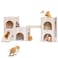 Jevnd Large Hamster Hideout Wooden Hamster Houses and Hideouts DoubleDecker Hamster Hut Castle Dwarf Gerbils Habitat House with Climbing Ladder Multi Chamber Syrian Hamsters Hides