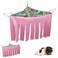 RIOUSSI Guinea Pig Hideout Hideaway Corner Fleece Toys Cage Accessories with Reversible Sides Pink Triangle
