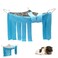 RIOUSSI Guinea Pig Hideout Hideaway Corner Fleece Toys Cage Accessories with Reversible Sides Blue Triangle