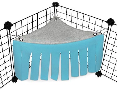 Pulse Brands Corner Fleece Forest Hideout for Guinea Pigs Ferrets Chinchillas Hedgehogs Dwarf Rabbits and Other Small Pets Accessories and Toys BlueGray