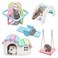 Roundler Dwarf Hamsters House DIY Wooden Gerbil Hideout Rainbow Bridge Swing and Pvc Seesaw Suitable for Small Animal Habitat style1