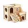 kcrygogo Tiny Hamster Maze Wood House Fun Slide House DoubleDecker Hut for Dwarf Gerbil Mouse Mice Rat Small AnimalsOnly for Small Hamster