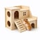 kcrygogo Tiny Hamster Maze Wood House Fun Slide House DoubleDecker Hut for Dwarf Gerbil Mouse Mice Rat Small AnimalsOnly for Small Hamster