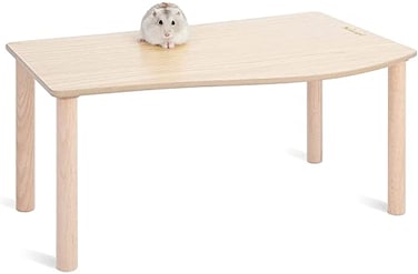 Niteangel Hamster Play Wooden Platform for Dwarf Syrian Hamsters Gerbils Mice Degus or Other Small Pets Wave 7 Height Burlywood