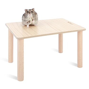Niteangel Hamster Play Wooden Platform for Dwarf Syrian Hamsters Gerbils Mice Degus or Other Small Pets 118 L x 82 W 59 Height Burlywood