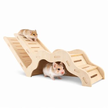 kcrygogo Large Size Syrian Hamster Explorer Set SnapTogether Wooden Burrow with Panoramic WindowNatural ChewSafe Design Decorative Landscaping Digging Peeping Hide Underground Fun for Cage Enrichment