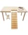 BNOSDM Large Wooden Hamster Platform with Ladder Natural Wood Standing Platform for Syrian Hamsters Guinea Pigs Gerbils Chinchillas Mice