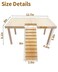 BNOSDM Large Wooden Hamster Platform with Ladder Natural Wood Standing Platform for Syrian Hamsters Guinea Pigs Gerbils Chinchillas Mice