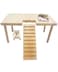 BNOSDM Large Wooden Hamster Platform with Ladder Natural Wood Standing Platform for Syrian Hamsters Guinea Pigs Gerbils Chinchillas Mice