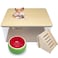 PINVNBY Hamster Sand Bath Box Transparent Acrylic Sand Bath Shower Gerbils Digging Room Container with Climbing Ladder and Ceramic Bowl Litter Box for Hamsters Guinea Pigs Mice Rectangle