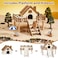 Jevnd Wooden Hamster Platform and Dwarf Hamster House Hamster Cage Platform With Climbing Ladder Cute Syrian Hamster Hideout Hamster Cage Accessories Platform for Putting Food Bowl Hamster Gerbil Cast