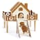 Jevnd Wooden Hamster Platform and Dwarf Hamster House Hamster Cage Platform With Climbing Ladder Cute Syrian Hamster Hideout Hamster Cage Accessories Platform for Putting Food Bowl Hamster Gerbil Cast