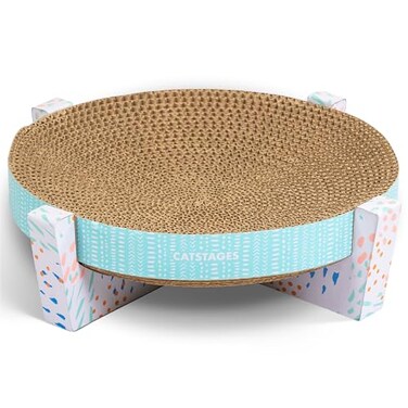 Catstages Scratch Snuggle Rest 2in1 Indoor Cat Scratcher Elevated Cat Lounger Catnip Included