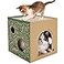 ARGOPET Cardboard Cat House with 2 Story Scratch Pads Indoor Cat Play House Corrugated Scratcher Box Hideout for Small Animals
