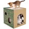 ARGOPET Cardboard Cat House with 2 Story Scratch Pads Indoor Cat Play House Corrugated Scratcher Box Hideout for Small Animals