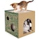 ARGOPET Cardboard Cat House with 2 Story Scratch Pads Indoor Cat Play House Corrugated Scratcher Box Hideout for Small Animals