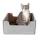 HideScratch Hide Scratch Cardboard Cat Scratcher Box Bed Light Grey Diamond DoubleSided Corrugated Pad for Indoor Cats Refillable Scratching Board Toy for Play Furniture Protection