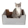 HideScratch Hide Scratch Cardboard Cat Scratcher Box Bed Light Grey Diamond DoubleSided Corrugated Pad for Indoor Cats Refillable Scratching Board Toy for Play Furniture Protection