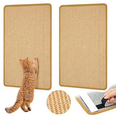 Graciadeco Carpet Cat Scratching Mat Sisal 2 Packs Sisal Fabric Large 236 x 157 Scratching Pad for Indoor Cats with Adhesive Hook Loop Tape Cat Scratching Rug Wall Scratchers for Indoor