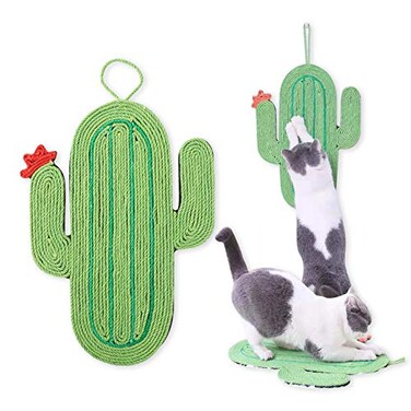 JOPOY Cat Scratcher Mat Natural Sisal Cat Scratch Mats Horizontal Cat Floor Scratching Pad Rug Protect Carpets and SofasScratching Pads for Indoor CatsCactus