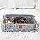 TIGOADT Felt Cat Scratcher Lounge Box with Removable CardboardRectangular Cat Bed with Corrugated Board Pet Scratching Pad for Furniture Protection Training Toy Gray