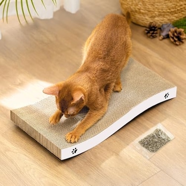 Coching Cat Scratcher Durable Scratch Pad Corrugated Cardboard Scratching Board for Indoor Cats Heavy Duty DoubleSided Usability Recyclable with Catnip Medium 1 Pack