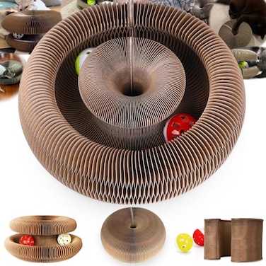 Dosanlues Magic Organ Cat Scratcher Board with 2 Bell Ball Cat Ball Adventure The Ultimate Interactive Mental Physical Exercise for Indoor Cats Toy