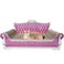 INRLKIT Luxury Cardboard Cat Scratcher Sofa Bed Couch Shaped Scratching Board with Catnip Scratcher for Indoor Cats Large Pink
