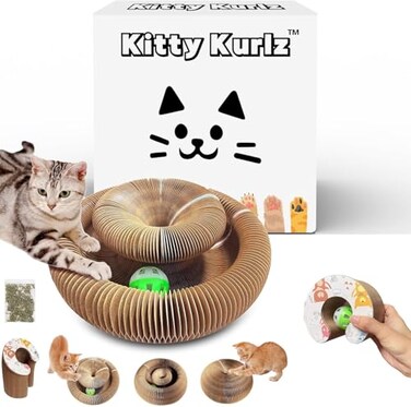 Kitty Kurlz Cat Toy Reversible Infinity Style Magic Organ Cat Toy Made from Recycled Corrugated Cardboard Long Lasting CShaped
