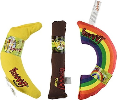 Yeowww! Yeowww Catnip Toy Variety Pack Cigar Banana Rainbow Made in USA