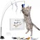 Whiskertons Interactive Bird Simulation Cat Toy Set Interactive Cat Toys for Indoor Cats Cat Feather Toy SelfHolding Suction Base 5 Replacement Birds Feathers Bells Realistic Bird Impression