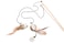 LukPaw Cat Teaser Cat Kitten Toys Set Natural Sisal Wand Teasers with Mouse Bell Feather Elastic String and Sturdy Wood Rod