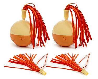 SmartyKat 2 Count Twirly Top Electronic Motion Ball Cat Toy Battery Powered Randomly Selected Color 2 Count