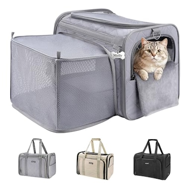 MIDOG Cat Carrier Soft for Small to MediumSized CatsUp to 15 Lbs TSA Airline Approved Soft Sided Pet CarrierCollapsible Travel Cat Carry BagGrey