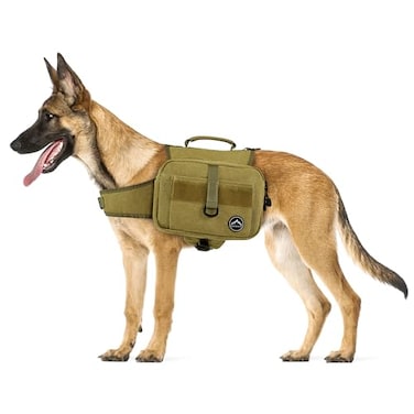 Himal Outdoors Dog Backpack Saddle Bag Tactical Hiking Backpack for Large Dogs with Side Pockets Adjustable Strap