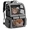 Lekebobor Double Cat Backpack Carrier for 2 Cats DoubleCompartment Pet Carrier Backpack for Two Small Cat or One Medium Cat Cats Carrier Backpack Dog Carrier Backpack Fits Up to 24 LbsGrey