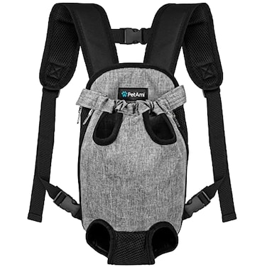 PetAmi Dog Carrier Backpack Adjustable Pet Cat Front Carrier Backpack Ventilated Dog Chest Carrier for Hiking Camping Travel Sling Bag for Small Medium Dog Cat Puppies Large 1216 lbs Grey